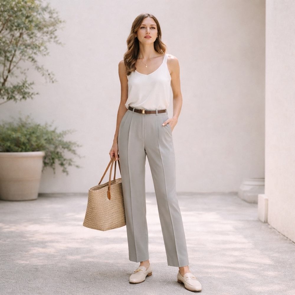 Vintage Ingenuity Trousers Made in Canada High Rise Pleated Pants Size 2